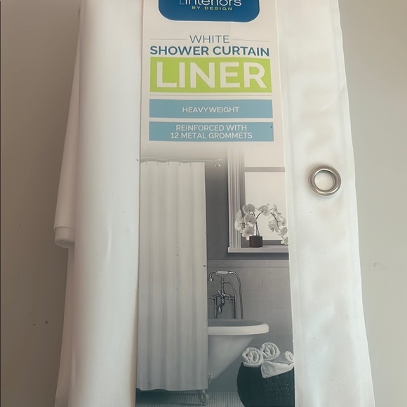 White Shower Curtain Liner - Picture 2 of 4